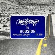 Road Sign Welcome Houston